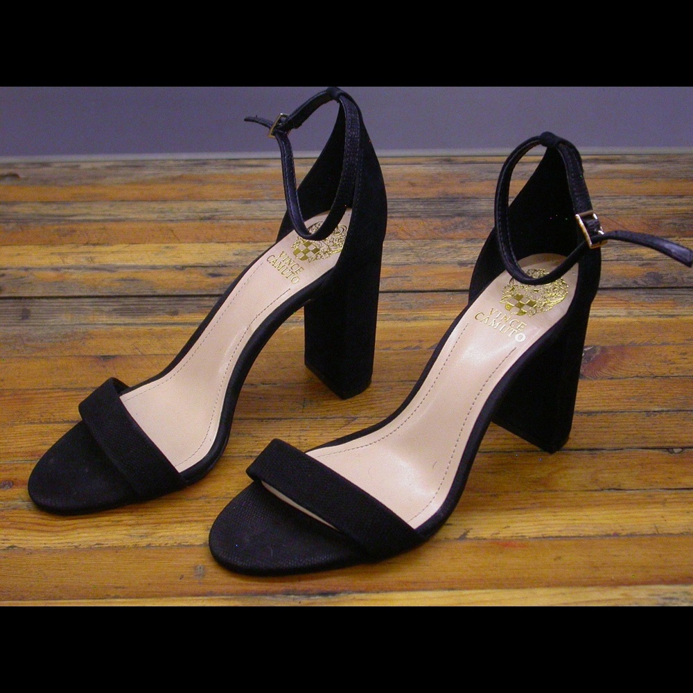 Vince Camuto Black Block Heel Sandals - Size 9.5